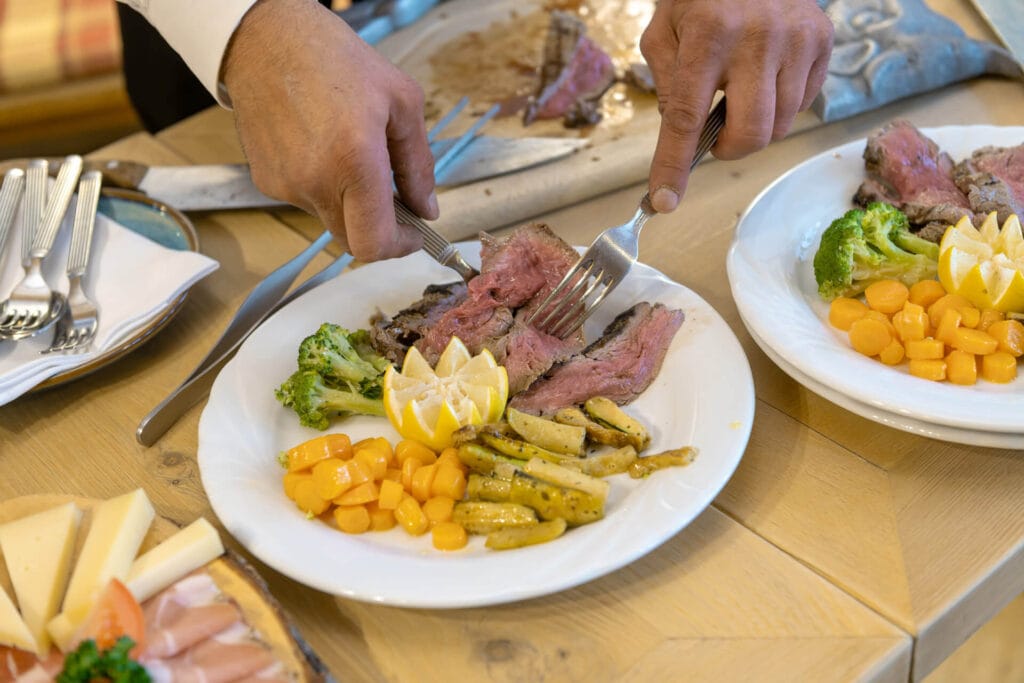 Cena presso la locanda dell'Hotel Suisse a Poschiavo